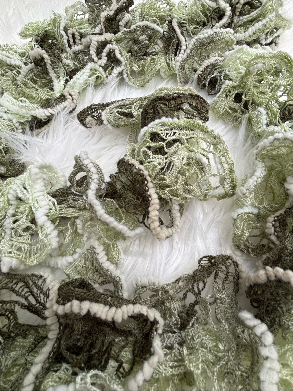 Multi Green Ruffle Scarf - Picture 2 of 2